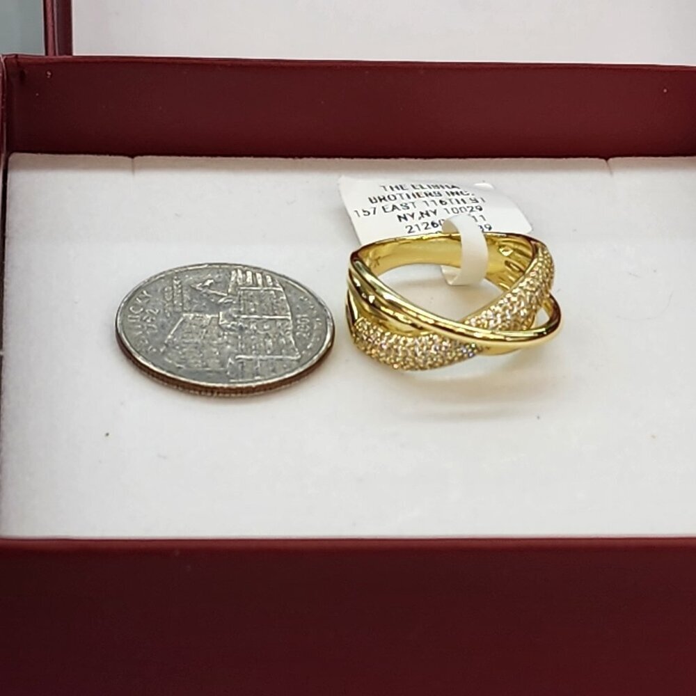 Stylish Sterling Silver 925 Crossover Design Ring – Brand New